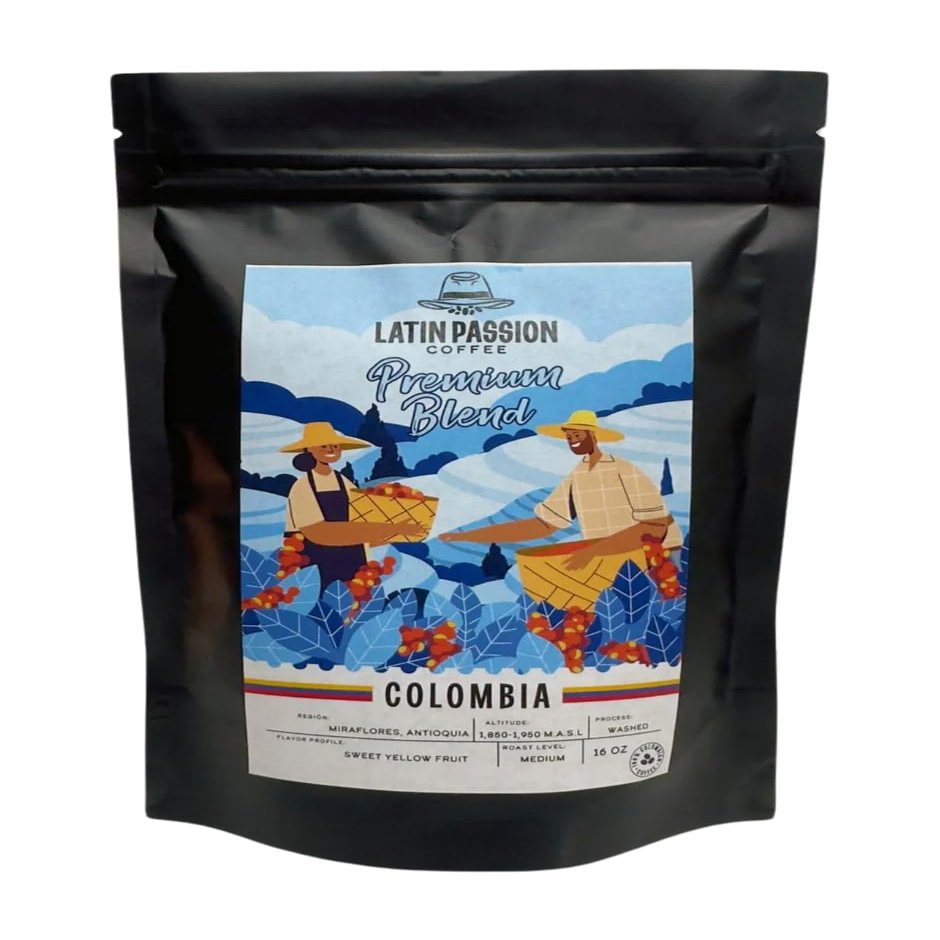 LATIN PASSION PREMIUM MEDIUM ROAST COFFEE | 100% COLOMBIAN ARABICA (16 Oz)