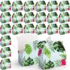 FillTouch 60 Pcs Luau Tropical Party Favor Boxes Hawaiian Themed Gable Gift Box Set Palm Leaves Hibiscus Candy Goodie Boxes Aloha Luau Party Supplies for Summer Treat Birthday, Floral Design, 6x3x3 view 1