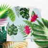 FillTouch 60 Pcs Luau Tropical Party Favor Boxes Hawaiian Themed Gable Gift Box Set Palm Leaves Hibiscus Candy Goodie Boxes Aloha Luau Party Supplies for Summer Treat Birthday, Floral Design, 6x3x3 view 4