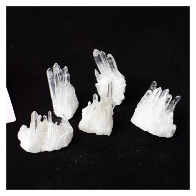5PC Natural Crystal Cluster, Transparent Quartz Healing Stone, Home Decoration raw Materials Mineral DIY Gifts