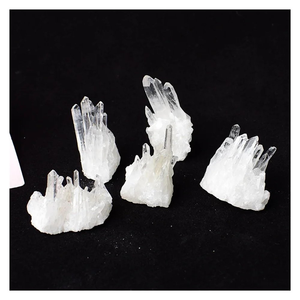 5PC Natural Crystal Cluster, Transparent Quartz Healing Stone, Home Decoration raw Materials Mineral DIY Gifts