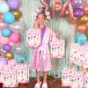 16 Pcs Spa Birthday Makeup Pajamas Sleepover Party Favor Bags,Spa Birthday Cosmetics Goodie Treat Candy Snack Gift Bags for Kids Girls Women Party Supplies decorations view 2