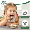 Hushee 300 Pcs Plastic Mini Plastic Forks Bulk 4 Inch Disposable Mini Appetizer Forks Tasting Fork Cutlery for Dessert Party Wedding Catering Fruit Cake(Silver Color) view 2