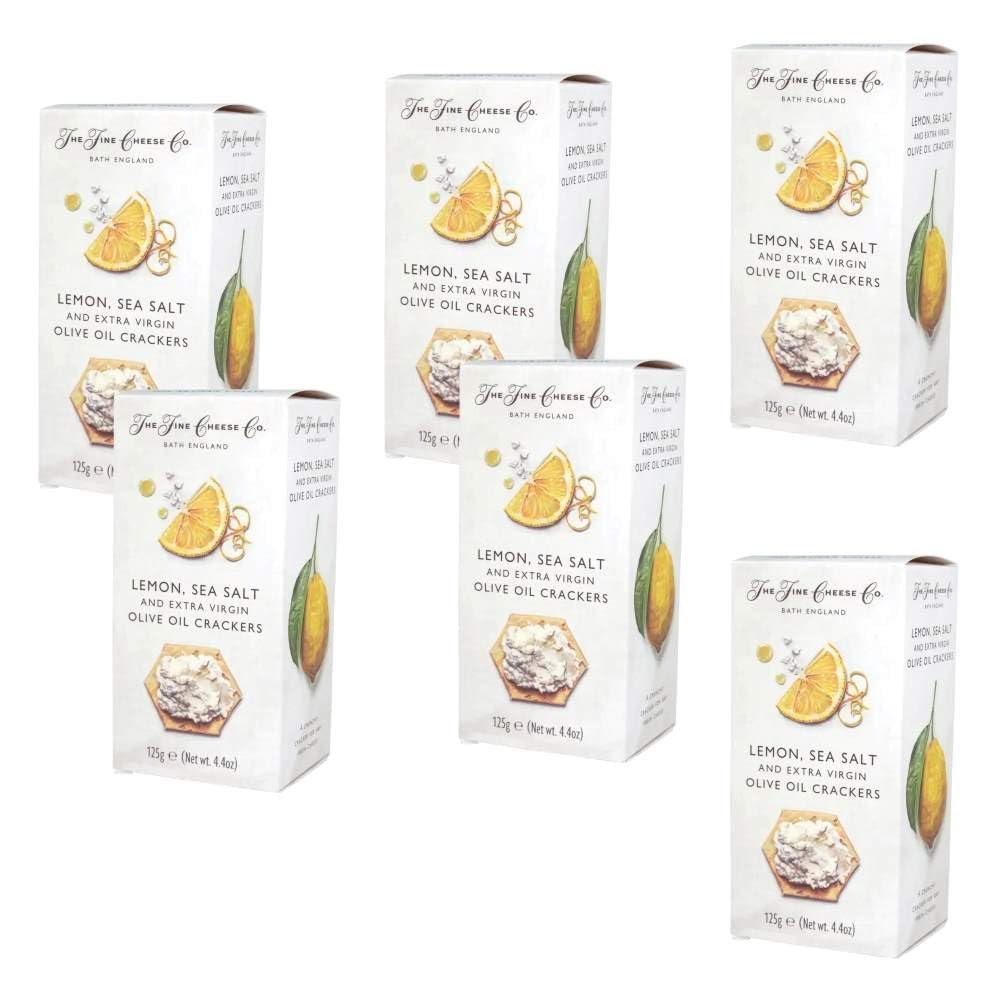 The Fine Cheese Co Sea Salt, Lemon & EVOO Crackers, 125 GR, 6 Pack