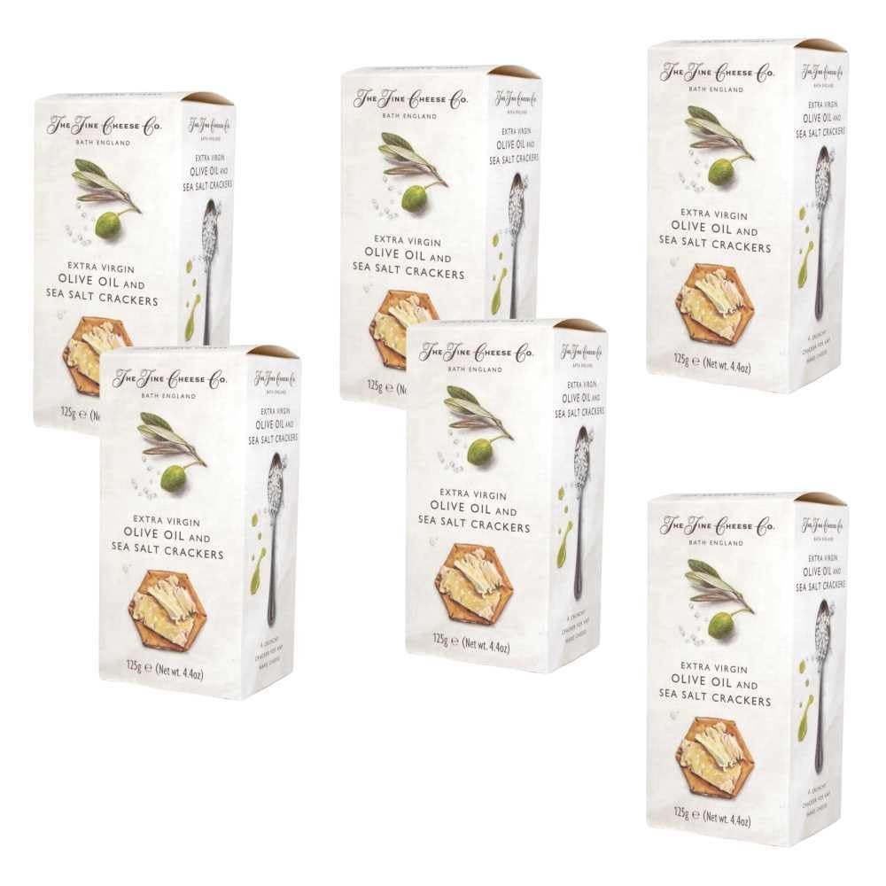 The Fine Cheese Co Sea Salt & Evoo Crackers, 125 GR, 6 Pack