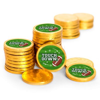 80 Pcs Football Party Candy Favors Chocolate Coins with Gold Foil