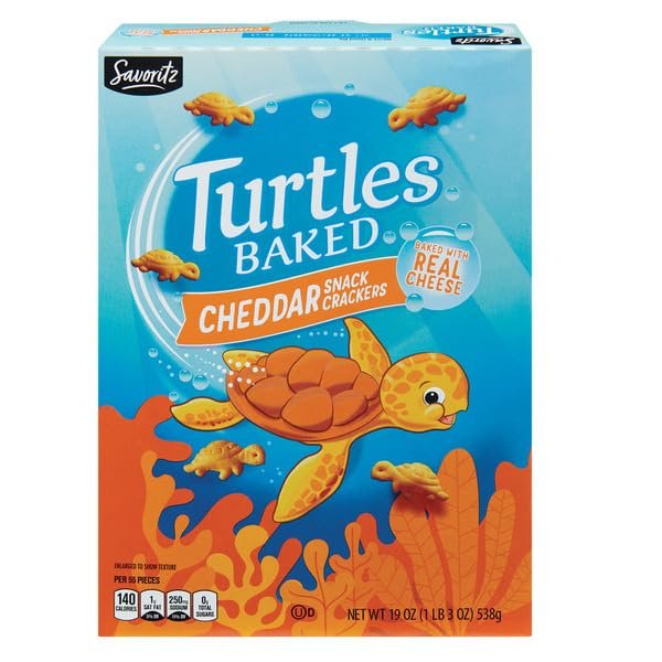 Savoritz Turtle Baked Snack Crackers Cheddar - 19 oz, (539g)