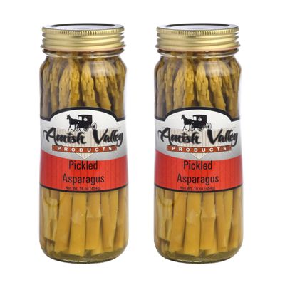 Amish Valley Products Pickled Aspargus Spears Glass Jar Vegetable (Mild, Two Jar Pack)
