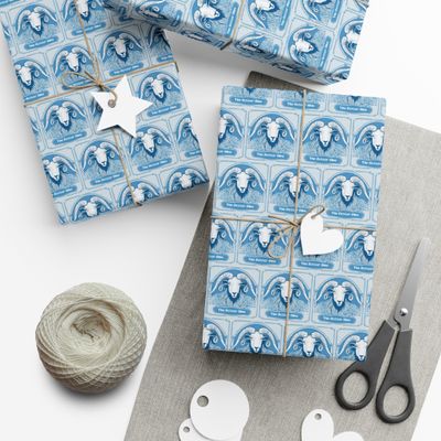 Gift Wrap Papers | fits UNC Chapel Hill v. Duke | The Best Blue | Alma Mater | fits Chapel Thrill | North Carolina | Graduation Gift | Carolina Blue (Sizes: 30" x 20", Paper finishes: Satin)