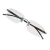 VisionGlobal Metal Readers for men/women Blue Light Blocking,Hand-set Diamond Fashion Square Glasses (Grey Brown, 1.50 Magnification) view 1