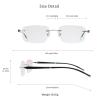 VisionGlobal Metal Readers for men/women Blue Light Blocking,Hand-set Diamond Fashion Square Glasses (Grey Brown, 1.50 Magnification) view 3