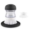 OYV Soap Dispensing Palm Brush, Dish Brush Set with Silicone Drip Tray and One Refill, Kitchen Dish Scrub Brush for Cleaning Pots, Pans, Sinks view 1