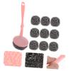 1 Set BBQ Cleaning Brush Natural Dish Sponge Kitchen Dish Sponge Stainless Steel Scourers Bathroom Cleaning Brush Kitchen Supplies Pot Cleaning Ball Dish Brush view 4