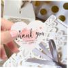 150pcs Coated Paper Thank You Label Tags DIY Bridal Shower Tags Valentine Heart Small Business Wedding Thank You Heart Card Packing Card Bride Heart-Shaped view 4
