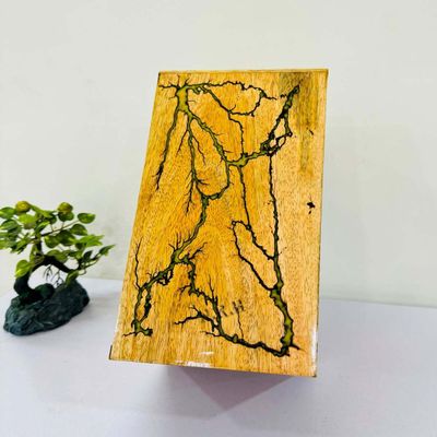 Fractal Wood Lichtenburg Burning with Epoxy Inlay remation Urns for Human Ashes Adult Male Female Wooden Urns Box and Casket for Ashes Men Women Child Pets Cat Dog Urn Burial Funeral Memorial Urns