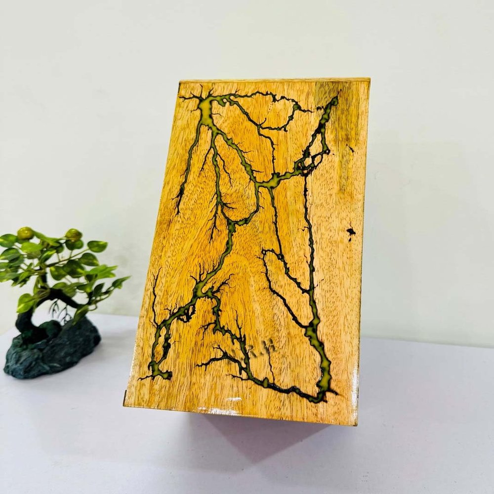 Fractal Wood Lichtenburg Burning with Epoxy Inlay remation Urns for Human Ashes Adult Male Female Wooden Urns Box and Casket for Ashes Men Women Child Pets Cat Dog Urn Burial Funeral Memorial Urns