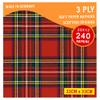 240 x Large Pack 3ply Paper Soft Napkins 33x33cm, Royal Stewart Tartan Tissue Paper, Scottish Design. Catering Box for Christmas, Dinner, Party, Party Night, Burns Supper,Scottish Wedding view 2