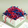 CHECHNYA Crinkle Cut Paper Shred Filler 1LB,Shredded Paper for Gift Baskets,Recyclable Craft Shred Paper Filler Red & Blue Christmas Mix view 2