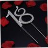 VICASKY Number Cake Topper Rhinestone Birthday Cake Topper Silver for 18th Birthday Anniversary view 3