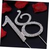 VICASKY Number Cake Topper Rhinestone Birthday Cake Topper Silver for 18th Birthday Anniversary view 4