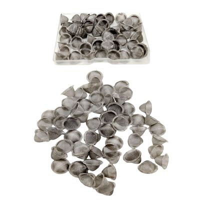 70 Pcs Pipe Screens 0.5inch-0.63inch (1/2-5/8) Stainless Steel Conical Design Bowl Screen Filters with Box. AdjustableSize