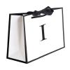 QLSKO Initial Gift Bag with Bow Ribbon Personalized Horizontal Paper Bag Monogrammed Birthday Gifts for Women Men (I-Small) view 1