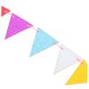 VICASKY 5pcs Flag Cake Insert Birthday Toothpicks Cupcakes Birthday Cupcake Picks Fruit Toothpick Fondant Topper Cake Banner Topper Party Cups Triangle Paper Cup Bamboo view 3