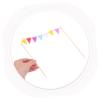 VICASKY 5pcs Flag Cake Insert Birthday Toothpicks Cupcakes Birthday Cupcake Picks Fruit Toothpick Fondant Topper Cake Banner Topper Party Cups Triangle Paper Cup Bamboo view 4