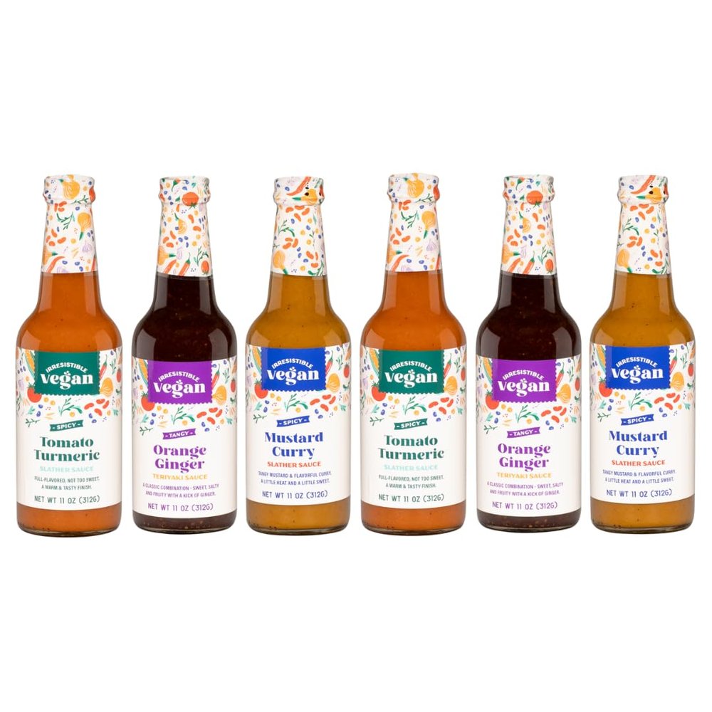 Irresistible Vegan Sauce - Assorted Flavors Pack 11oz (11oz, 6)