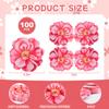 100Pcs Flower Paper Napkins Pink Disposable Floral Napkins Flower Shaped Cocktail Napkins for Mothers Day Birthday Bridal Baby Shower Party Supplies view 3