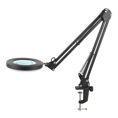 10X Multipurpose Magnifier Adjustable 3 Colors LED Light Illuminator Cantilever Clamp Stand for PCB Detect Reading Watch Repair