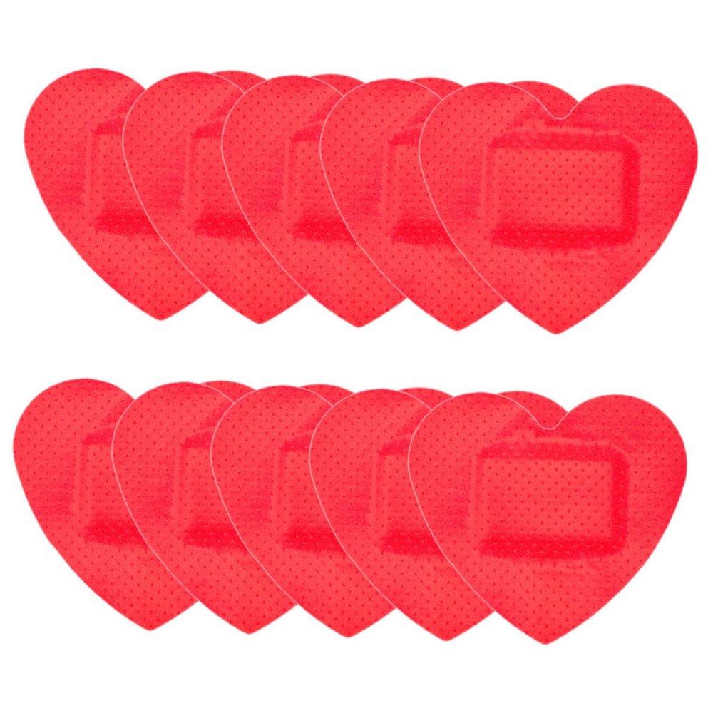 Healvian 10pcs Heart Shaped Self-Adhesive Care Patches and Scrapes Easy to Apply Skin-Friendly for and Emergencies