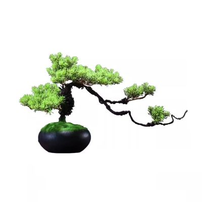 Artificial Bonsai Tree Office Simulation Welcome Bonsai Decoration Desktop Decoration Living Room Artificial Pine Tree Landscaping Office Decoration Bonsai (Color : B)