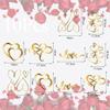 10Pcs Gold Heart Cake Toppers Valentine's Day Wedding Acrylic Heart Shaped Love Cupcake Dessert Toppers Cake Decorations for Birthday Anniversary Engagement Bridal Shower Party Cake Dcor view 2