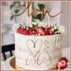 10Pcs Gold Heart Cake Toppers Valentine's Day Wedding Acrylic Heart Shaped Love Cupcake Dessert Toppers Cake Decorations for Birthday Anniversary Engagement Bridal Shower Party Cake Dcor view 4