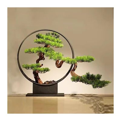 Artificial Bonsai Tree Simulation Welcoming Pine Artificial Bonsai Home Interior Pine Maple Leaf Tree Landscape Plant Decorations Office Decoration Bonsai (Color : B)