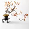 Artificial Bonsai Tree Chinese Zen Autumn Leaf Berry Dried Branch Flower Art Bonsai Ornament Living Room Villa Wabi Sabi Wind Simulation Flower Office Decoration Bonsai view 4