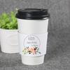 10-20oz Custom White Coffee Cup Sleeves,Personalized Disposable Corrugated Paper Cup Sleeves,Coffee Sleeves for Events Party Wedding,Baby Shower,Anniversary,Engagement view 3