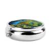 Peacocks Feather Print Pill Box Round Metal Pill Case 3 Compartment Cute Portable Travel Pillbox Mini Medicine Storage Box for Pocket Purse view 3