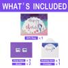 13" Large Purple Gift Bag Set with Greeting Card and Lavender Tissue Papers (Mermaid Design) for Girls' Birthday Party, Women's Birthday Parties, Baby Shower, Baby Girl - 13x5.2x10.2, 1 Pcs. view 3