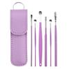 Ear Cleaner,Spring Ear Wax Cleaner Tool Set,Portable Ear Wax Cleaning Kit, Stainless Steel Spade Ear Cleaning, 6PCS Innovative Spring Earwax Cleaner Tool Set with Storage Bag (Purple) view 1