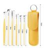 Ear Cleaner,Spring Ear Wax Cleaner Tool Set,Portable Ear Wax Cleaning Kit, Stainless Steel Spade Ear Cleaning, 6PCS Innovative Spring Earwax Cleaner Tool Set with Storage Bag (Purple) view 4