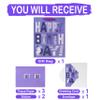 13" Large Purple Gift Bag Set with Greeting Card and Lavender Tissue Papers (Cartoon Happy Birthday) for Women's Birthday Party, Girls' Party, Baby Shower, or Baby Girl - 10.2x5.2x13, 1 Pcs. view 3