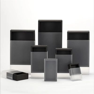 10Packs Rectangle Kraft Paper Box with PVC Window For Wedding ,Birthday Party,Jewelry, Candy Cookies Clear Boxes Decorative Gift Packaging (black box +matt pvc,Inner Size:14*7*3cm Outer