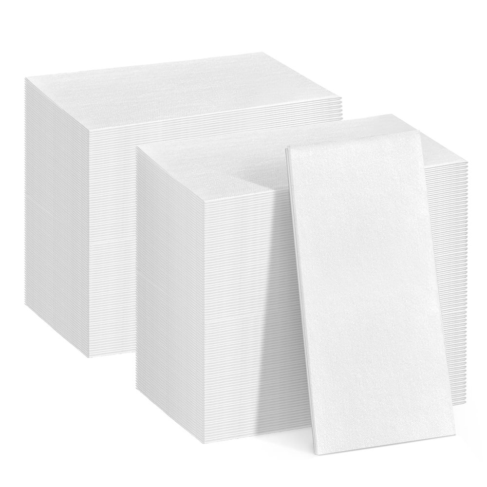 Biocean 200 Pack Disposable Linen Feel Guest Towels Disposable Bathroom Napkins Cloth-Like Hand Tissue Paper for Bathroom Party Powder Room Hotel Fancy Restaurant