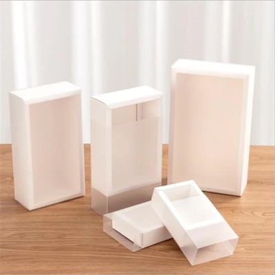 10Packs Rectangle Kraft Paper Box with PVC Window For Wedding ,Birthday Party,Jewelry, Candy Cookies Clear Boxes Decorative Gift Packaging (white+matt pvc,Inner Size: 9*6*4cm Outer