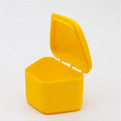 30 Pieces trapezoidal Plastic Denture Bath Box Dental Denture Appliance Container trapezoidal Denture Storage Box (Color : Yellow), JTSF9648