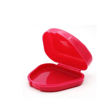 50-Pack Assorted Denture Storage Boxes Orthodontic Retainer Boxes Mouth Guard Containers Supplies Trays Dental Supplies (Color : Red)