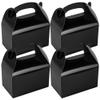 Bio Tek 6 x 3.5 x 3.5 Inch Gable Boxes For Party Favors, 25 Attractive Gift Boxes - With Built-In Handle, Greaseproof, Black Paper Barn Boxes, For Special Events Or Parties view 1