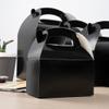Bio Tek 6 x 3.5 x 3.5 Inch Gable Boxes For Party Favors, 25 Attractive Gift Boxes - With Built-In Handle, Greaseproof, Black Paper Barn Boxes, For Special Events Or Parties view 3